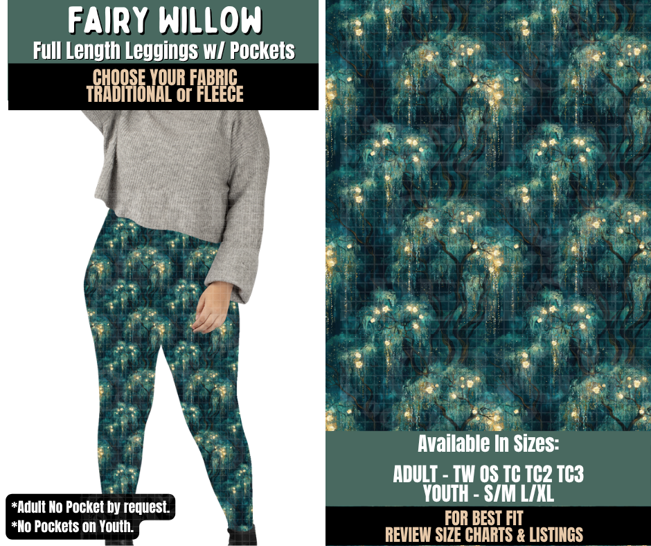 Preorder! Closes 9/17. ETA Dec. Fairy Willow Leggings Choose Fleece or Traditional