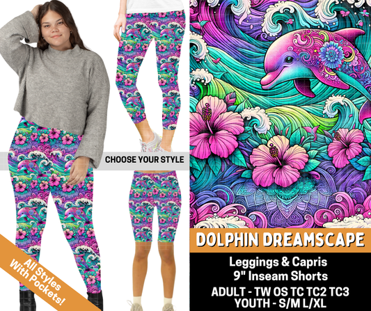 Preorder! Closes 6/1. ETA Sept. Dolphin Dreamscape Combo Legging Lengths
