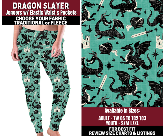 Preorder! Closes 10/22. ETA Jan. Dragon Slayer Joggers Choose Fleece or Traditional