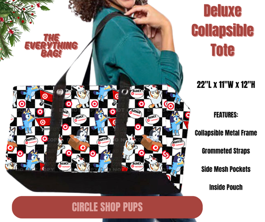Preorder! Closes 9/1. ETA Dec. Circle Shop Pups Collapsible Tote