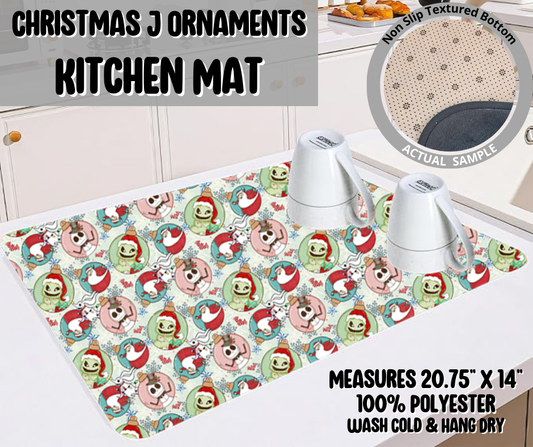 Preorder! Closes 9/10. ETA Dec. Christmas J Ornaments Kitchen Mat