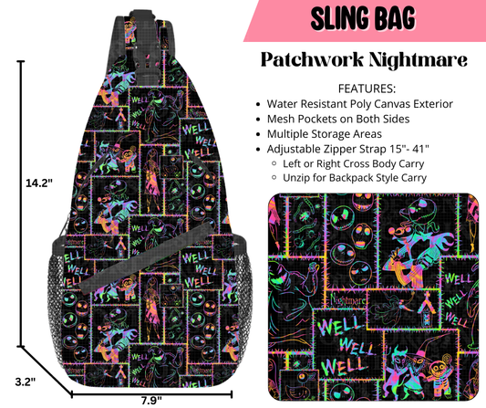Preorder! Closes 9/17. ETA Dec. Patchwork Nightmare Sling Bag
