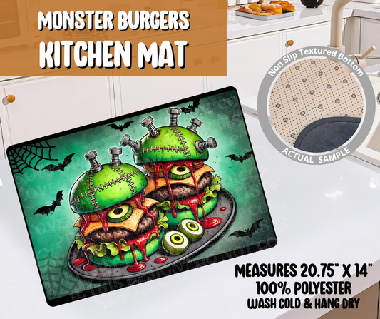 Preorder! Closes 6/8. ETA Sept. Monster Burgers Kitchen Mat