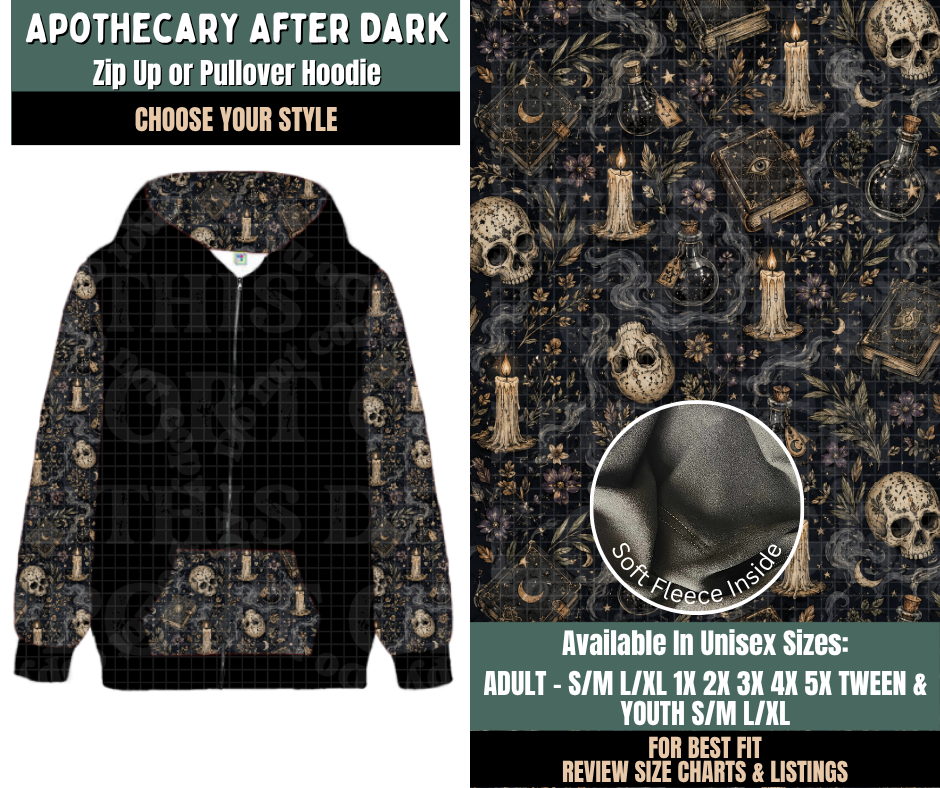 Preorder! Closes 9/17. ETA Dec. Apothecary After Dark Zip-Up or Pullover Hoodie