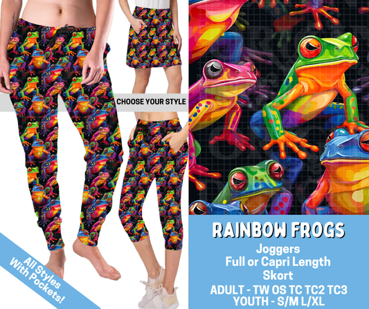 Preorder! Closes 4/16. ETA July. Rainbow Frogs Combo Jogger Lengths & Skort