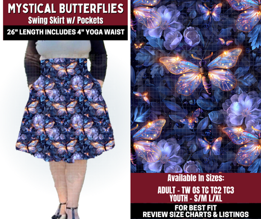 Preorder! Closes 10/22. ETA Jan. Mystical Butterflies Swing Skirt