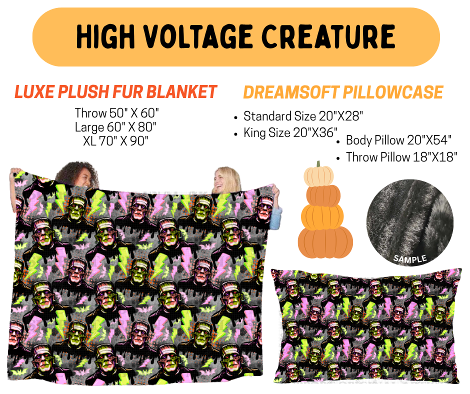 Preorder! Closes 7/8. ETA Oct. High Voltage Creature Fur Blanket and/or DreamSoft Pillowcase