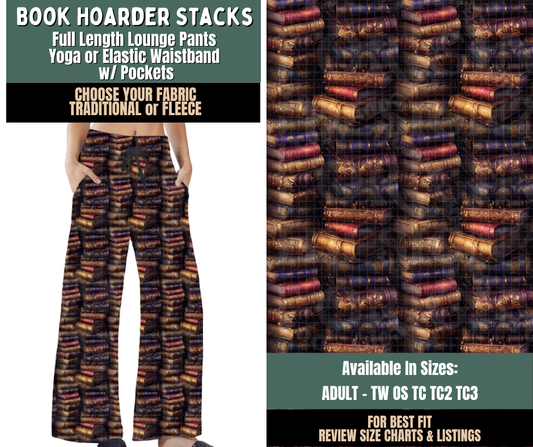 Preorder! Closes 9/17. ETA Dec. Book Hoarder Stacks Lounge Pants Choose Fleece or Traditional