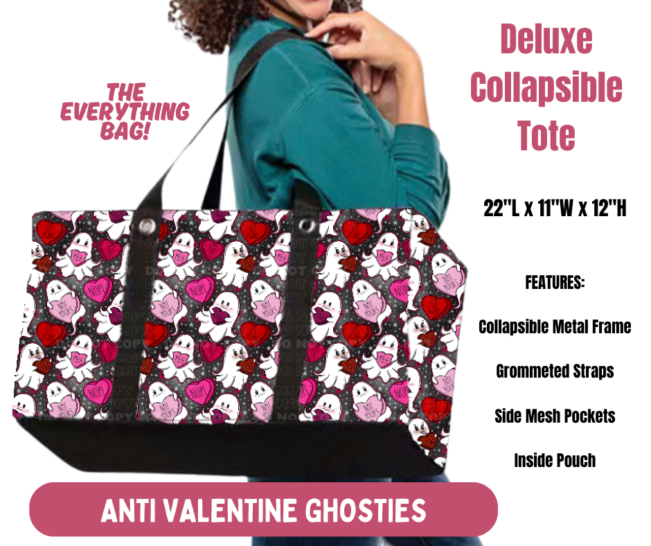 Preorder! Closes 10/8. ETA Jan. Anti Valentine Ghosties Collapsible Tote