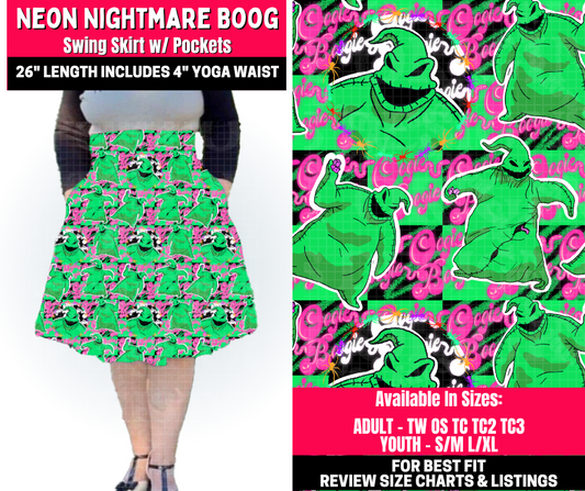 Preorder! Closes 10/23. ETA Jan. Neon Nightmare Boog Swing Skirt