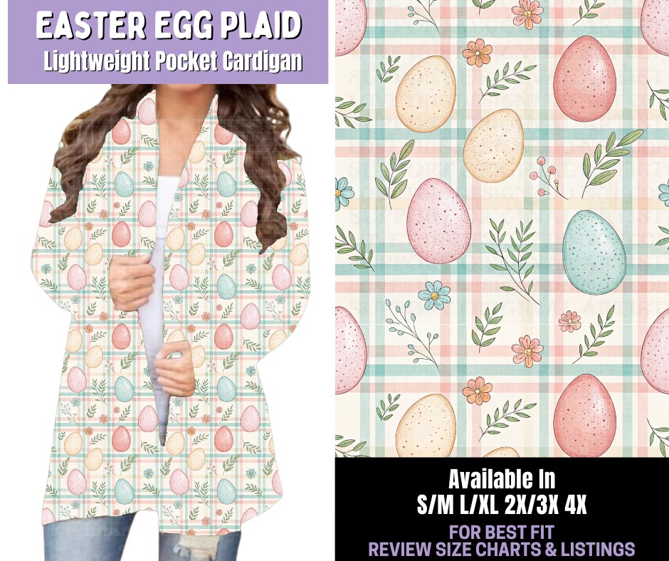Preorder! Closes 1/22. ETA April. Easter Egg Plaid Pocket Cardigan