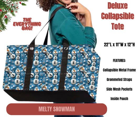 Preorder! Closes 9/1. ETA Dec. Melty Snowman Collapsible Tote