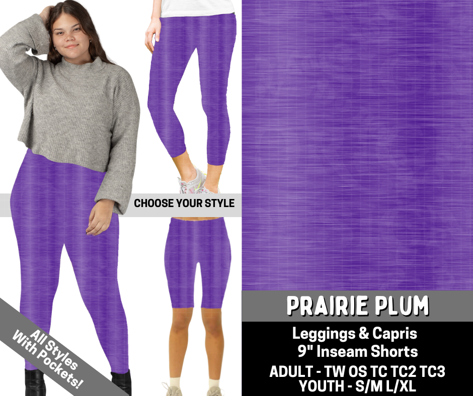 Preorder! Closes 6/15. ETA Sept. Prairie Plum Combo Legging Lengthsl