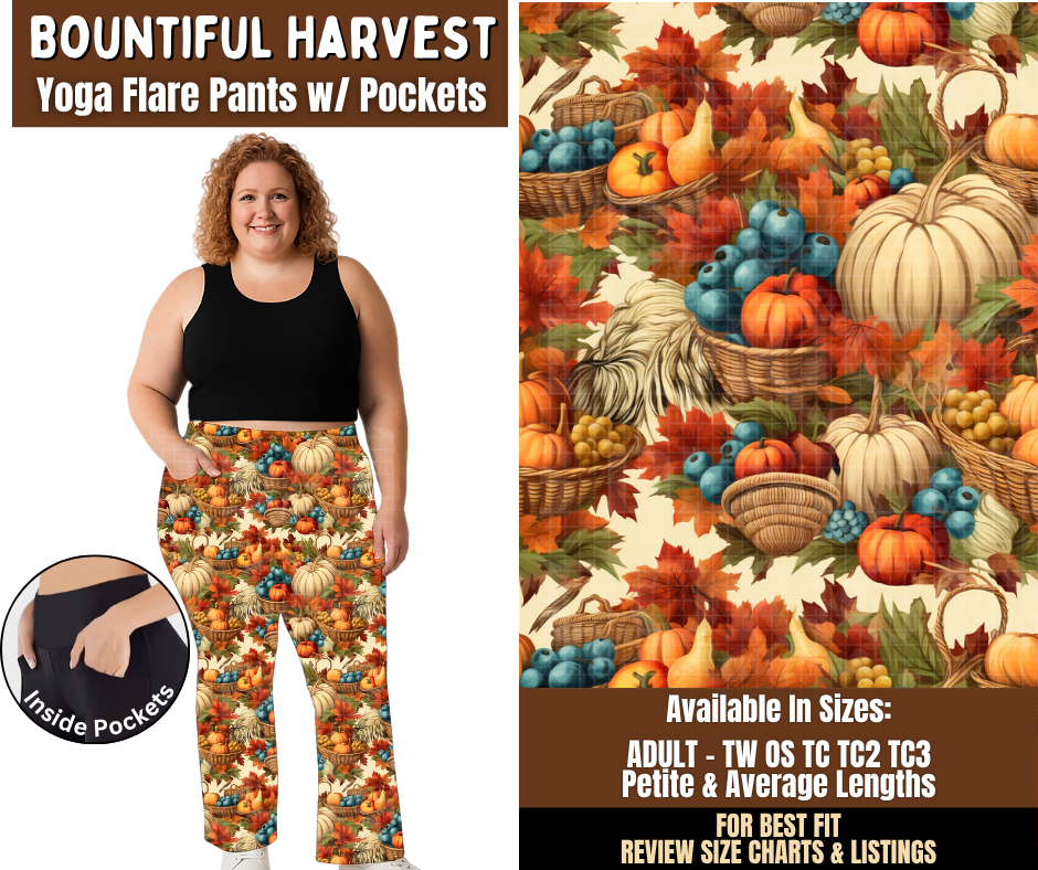 Preorder! Closes 7/29. ETA Oct. Bountiful Harvest Yoga Flare Pants
