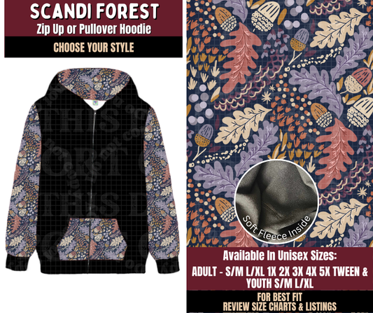 Preorder! Closes 7/22. ETA Oct. Scandi Forest Zip-Up or Pullover Hoodie