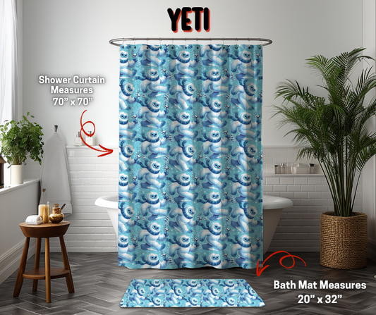 Preorder! Closes 9/8. ETA Dec. Yeti Custom Shower Curtain and/or Bath Mat