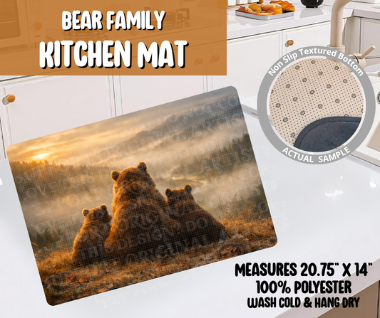 Preorder! Closes 6/8. ETA Sept. Bear Family Kitchen Mat