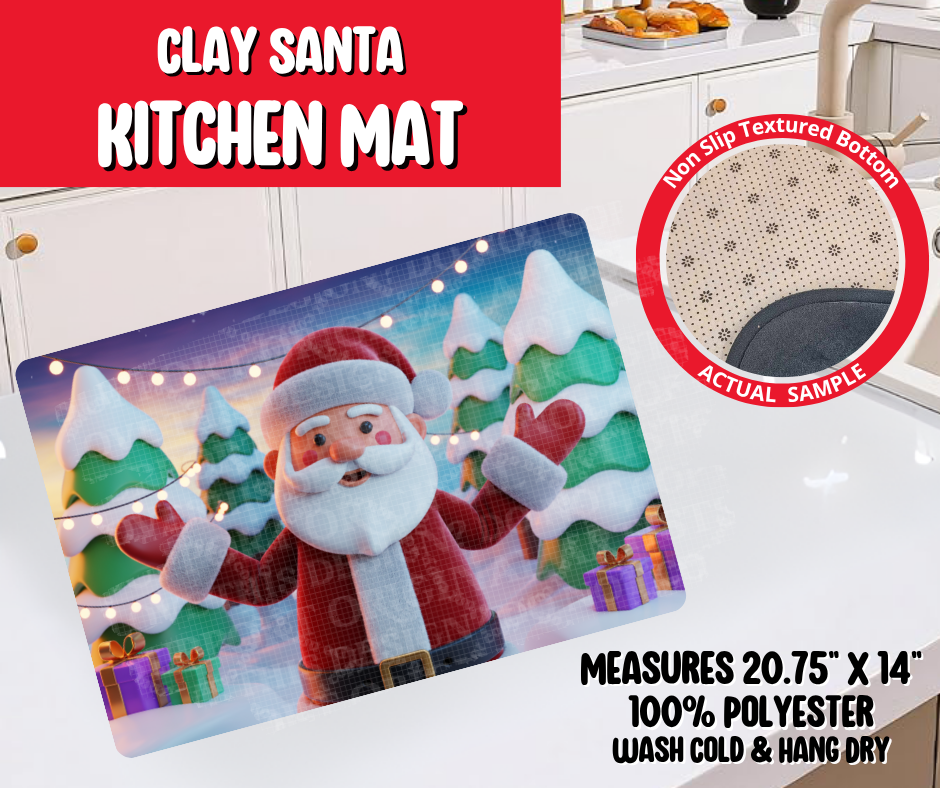 Preorder! Closes 8/20. ETA Nov. Clay Santa Kitchen Mat
