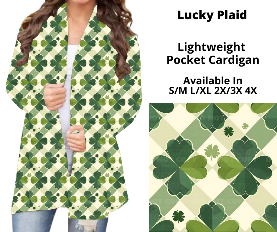 Preorder! Closes 12/9. ETA Feb. Lucky Plaid Pocket Cardigan