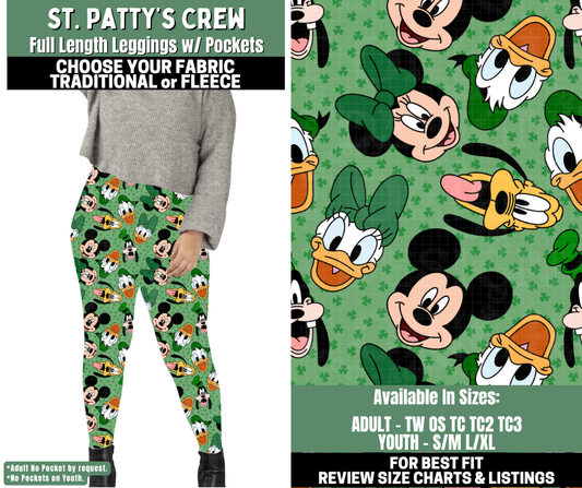 Preorder! Closes 12/4. ETA Feb. St. Patty's Crew Leggings Choose Fleece or Traditional