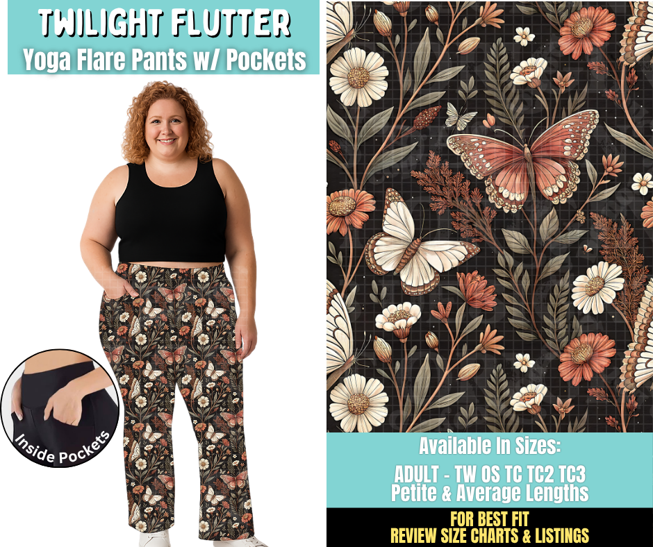 Preorder! Closes 6/25. ETA Sept. Twilight Flutter Yoga Flare Pants