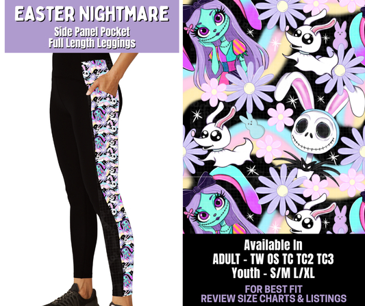 Preorder! Closes 1/22. ETA April. Easter Nightmare Side Panel Pocket Full Length Leggings