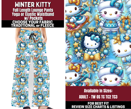 Preorder! Closes 10/22. ETA Jan. Winter Kitty Lounge Pants Choose Fleece or Traditional