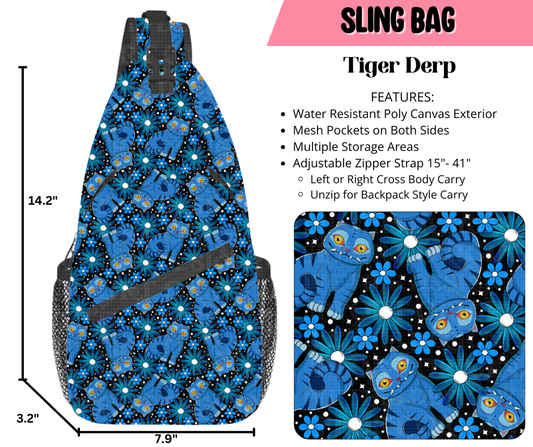 Preorder! Closes 9/17. ETA Dec. Tiger Derp Sling Bag