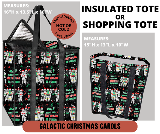 Preorder! Closes 9/11. ETA Dec. Galactic Christmas Carols Shopping & Insulated Tote