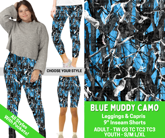 Preorder! Closes 2/25. ETA May. Blue Muddy Camo Combo Legging Lengths