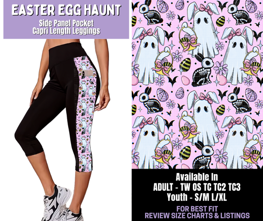 Preorder! Closes 1/22. ETA April. Easter Egg Haunt Side Panel Pocket Capri Length Leggings