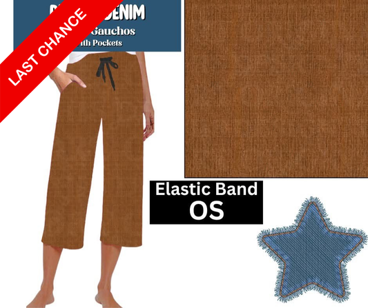 Bronze Denim Capri Gauchos