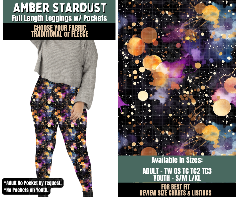 Preorder! Closes 9/17. ETA Dec. Amber Stardust Leggings Choose Fleece or Traditional
