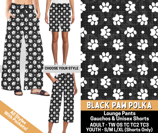 Preorder! Closes 5/25. ETA Aug. Black Paw Polka Combo Lounge Lengths