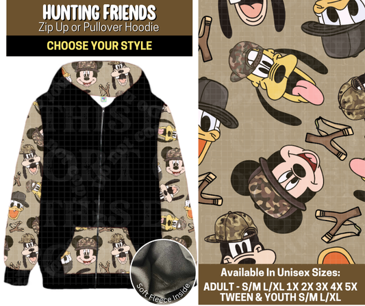 Preorder! Closes 9/12. ETA Dec. Hunting Friends Zip-Up or Pullover Hoodie