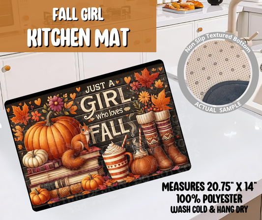 Fall Girl Kitchen Mat