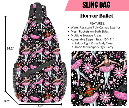 Preorder! Closes 9/17. ETA Dec. Horror Ballet Sling Bag