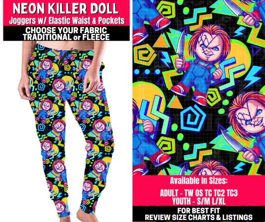 Preorder! Closes 10/23. ETA Jan. Neon Killer Doll Joggers Choose Fleece or Traditional