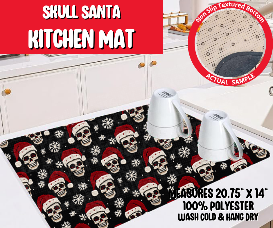 Preorder! Closes 8/20. ETA Nov. Skull Santa Kitchen Mat