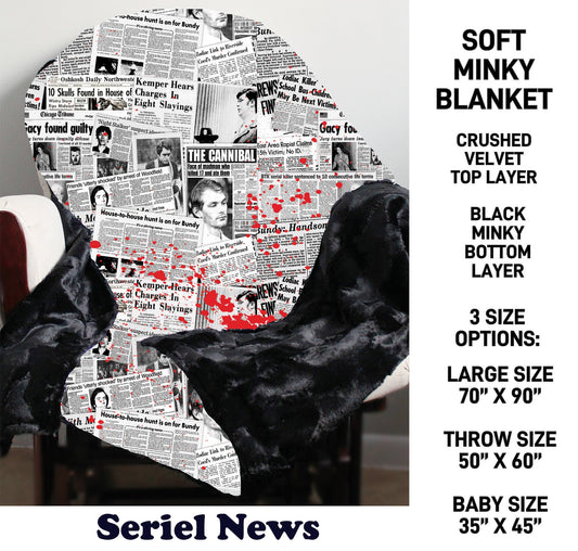 MN8K - Serial News Minky Blanket - Preorder Due 10/18 ETA: Early Dec