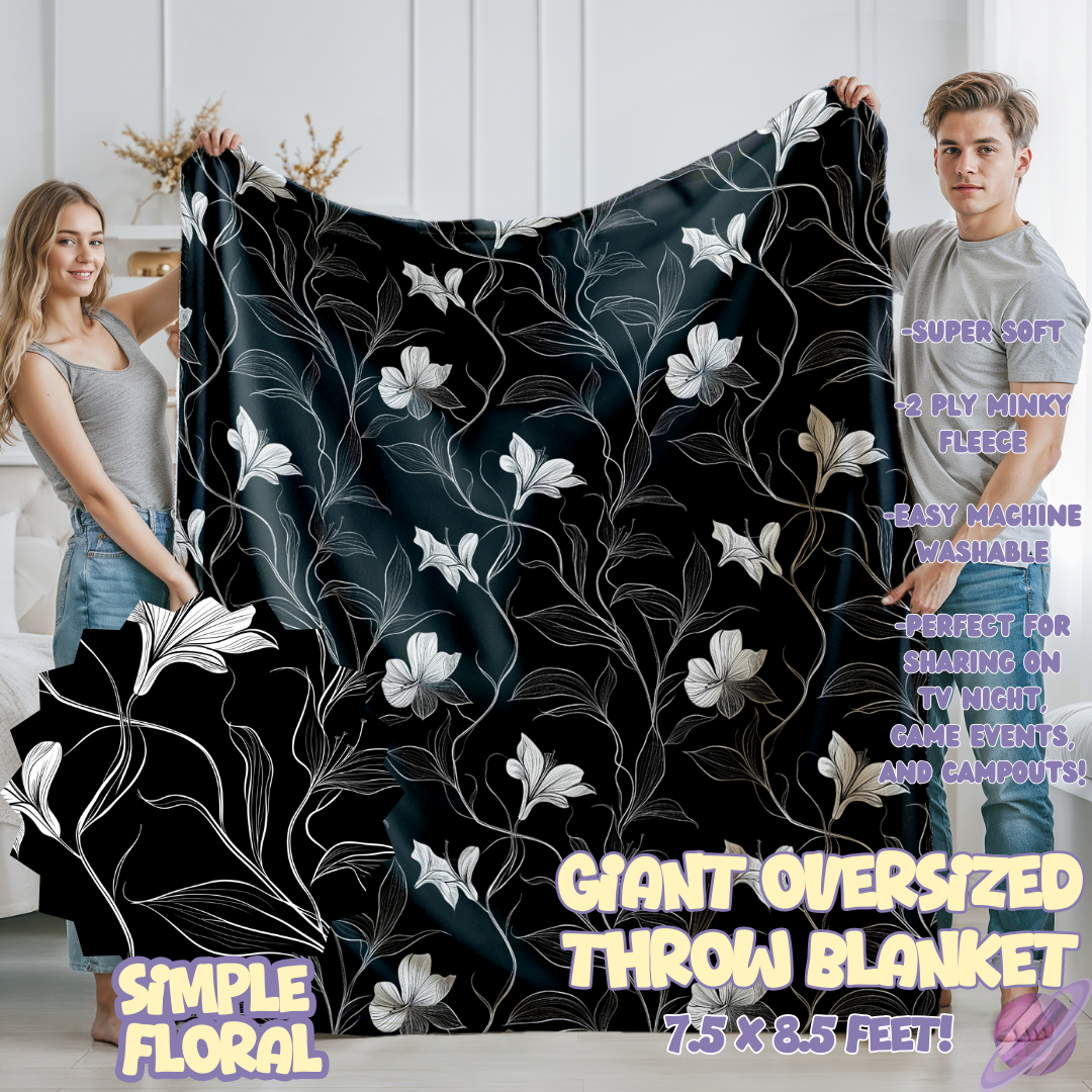 SIMPLE FLORAL- GIANT SHAREABLE THROW BLANKETS ROUND 12-PREORDER CLOSING 3/2