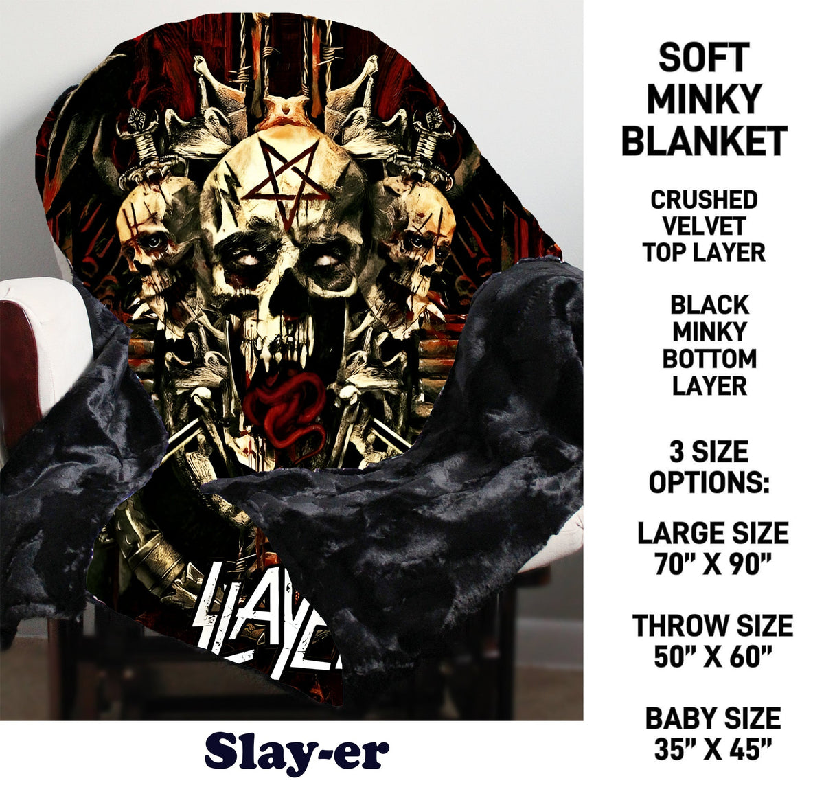MN8K - Slay-er Minky Blanket - Preorder Due 10/18 ETA: Early Dec