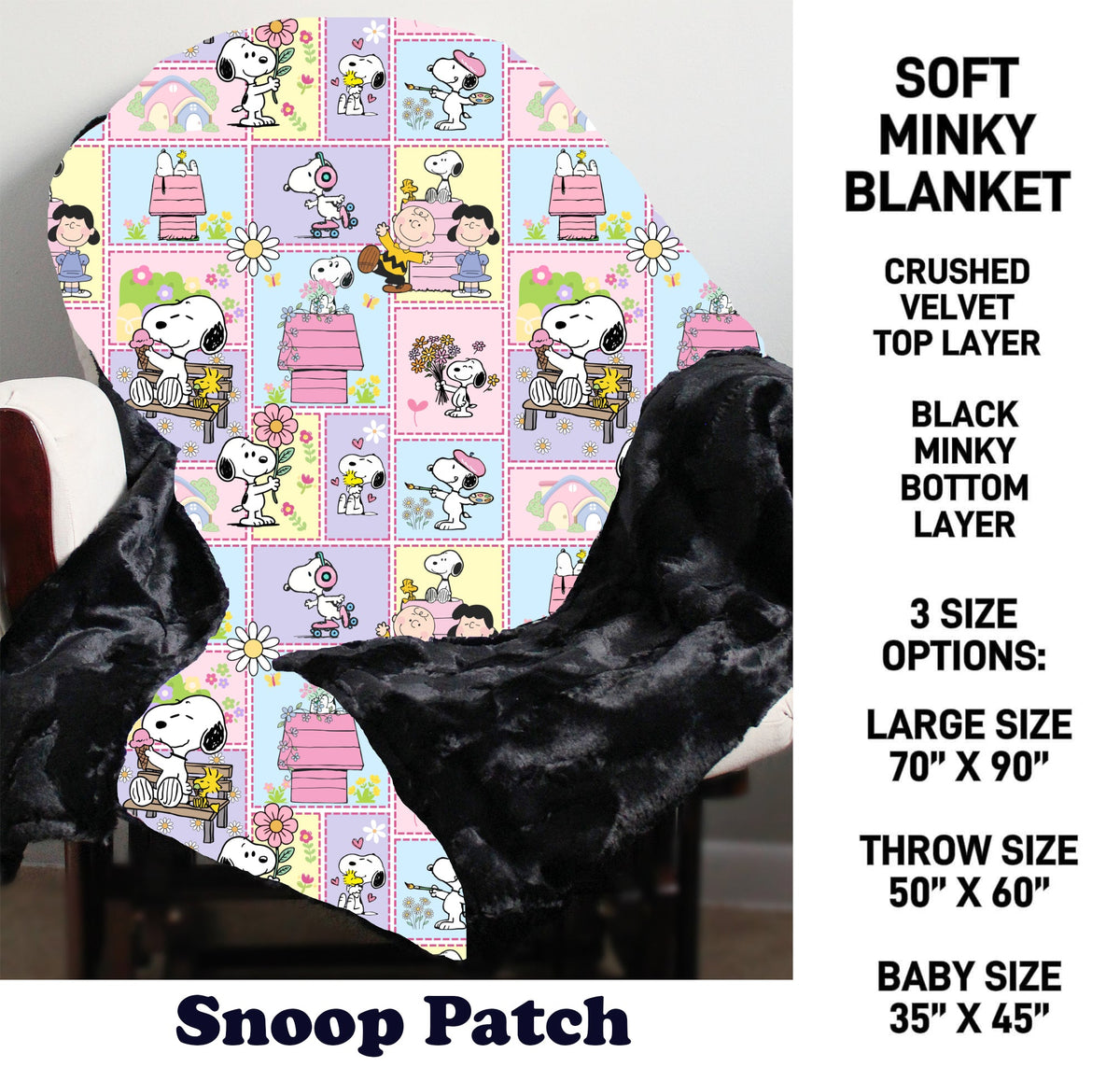 MN8K - Snoop Patch Minky Blanket - Preorder Due 10/18 ETA: Early Dec