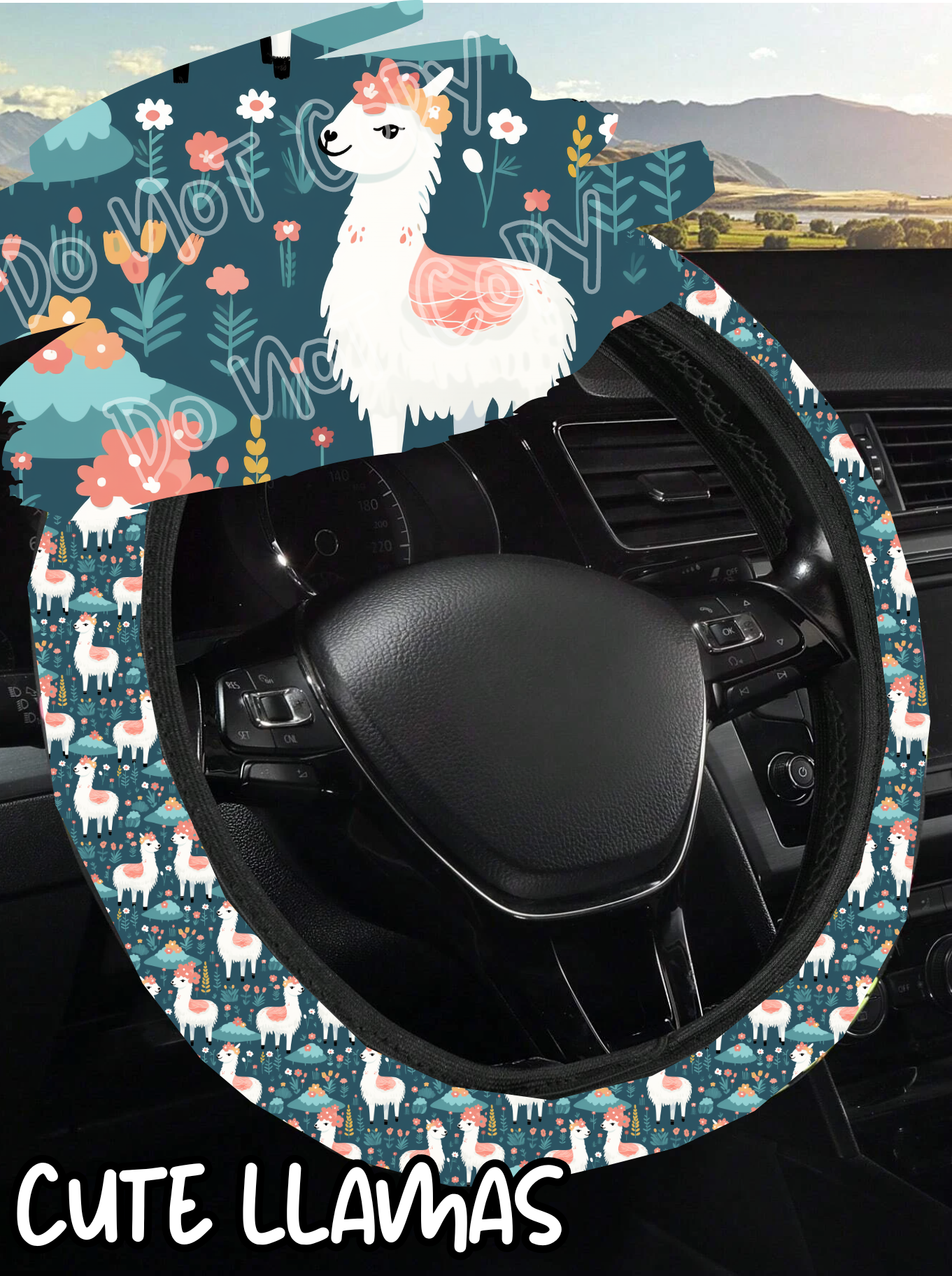 Cute Llamas - Steering Wheel Cover Preorder Round 3 Closing 10/25 ETA Early Dec