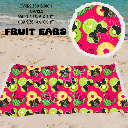 Fruit Ears -OVERSIZED BEACH TOWEL 6-PREORDER CLOSING 3/20