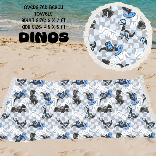 Dinos-OVERSIZED BEACH TOWEL 6-PREORDER CLOSING 3/20