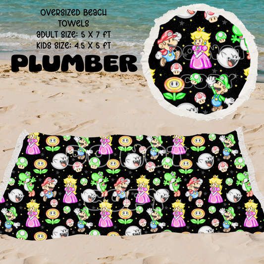 Plumber -OVERSIZED BEACH TOWEL 6-PREORDER CLOSING 3/20