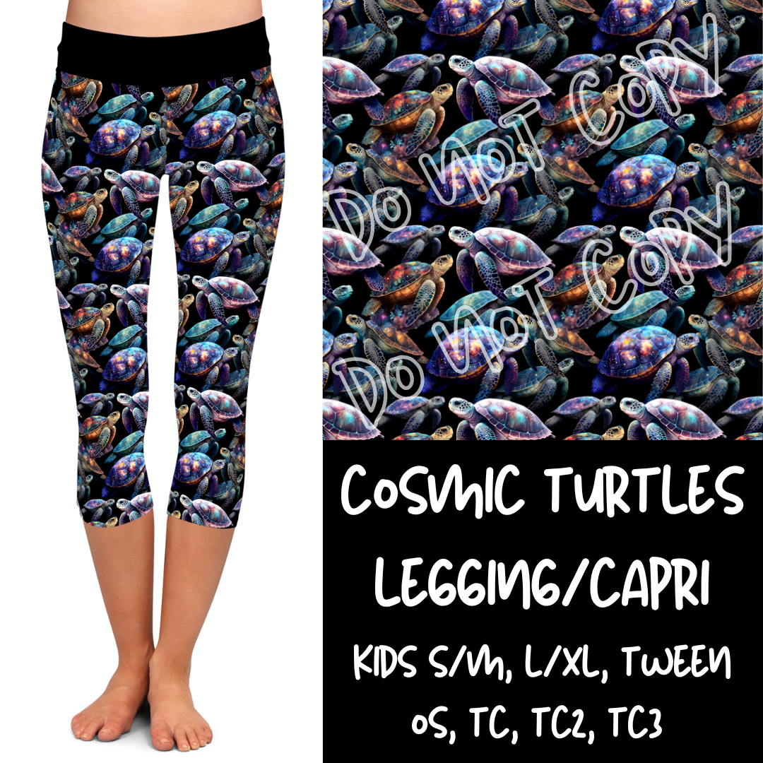 SUMMER RUN -COSMIC TURTLES- LEGGINGS/CAPRI PREORDER CLOSING 5/19 ETA JULY