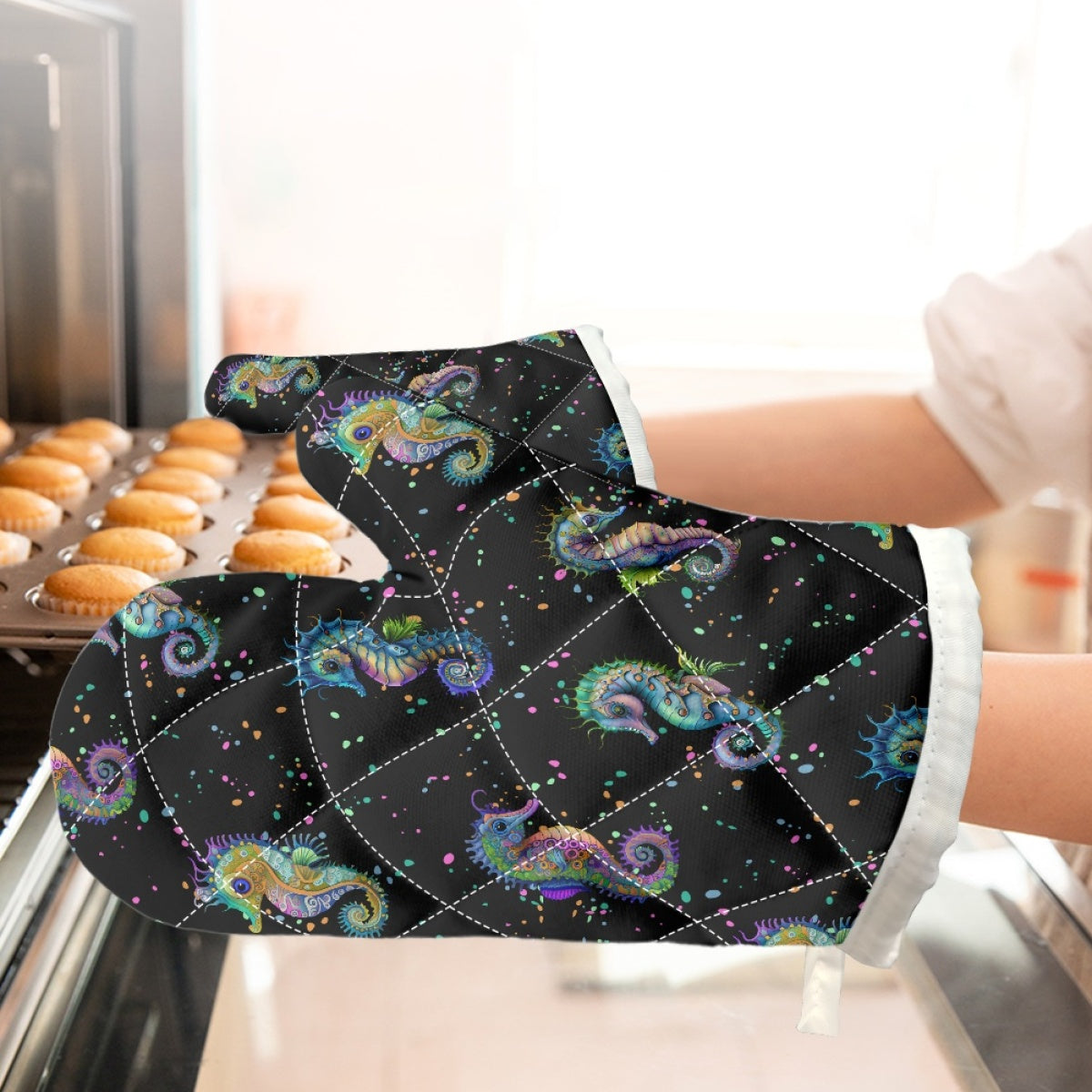 SPOOKY MEAN-4 PIECE OVEN MITT SET-PREORDER CLOSING 7/9