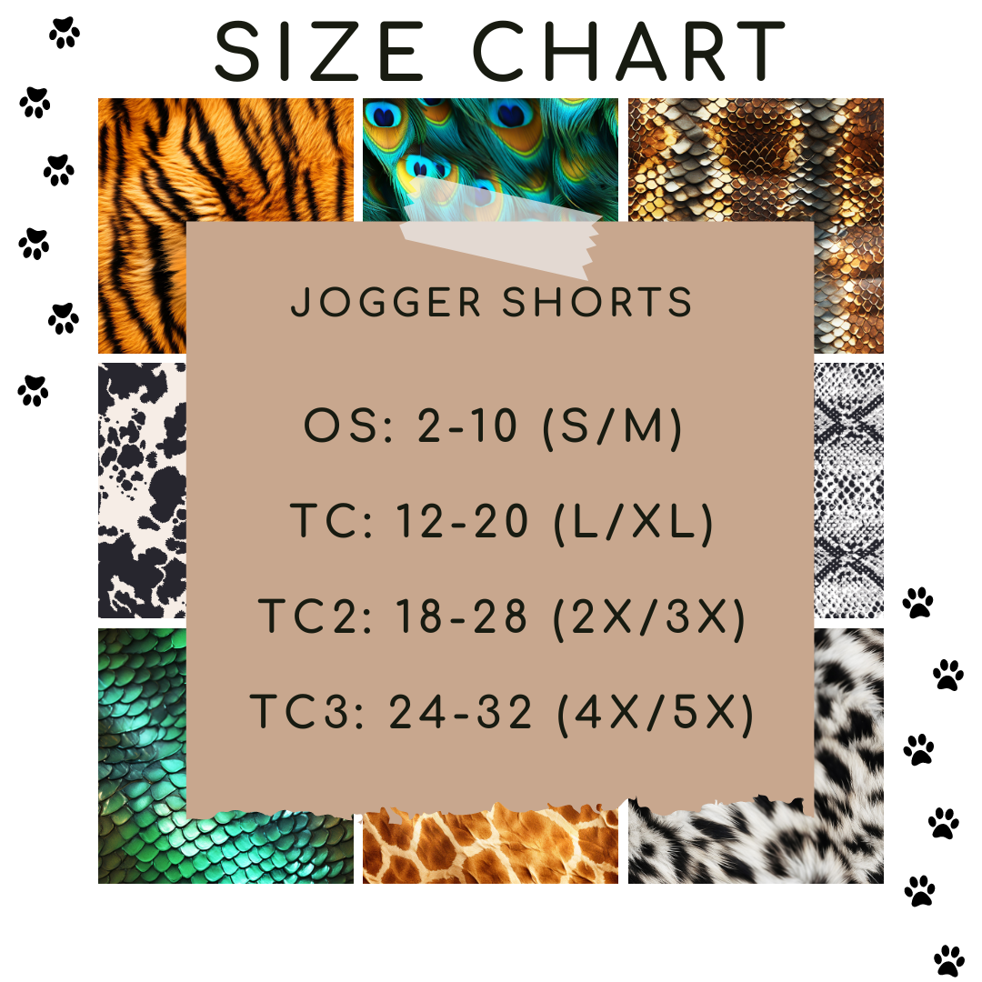 Ready To Ship - Leopard Paws Biker & Jogger Shorts